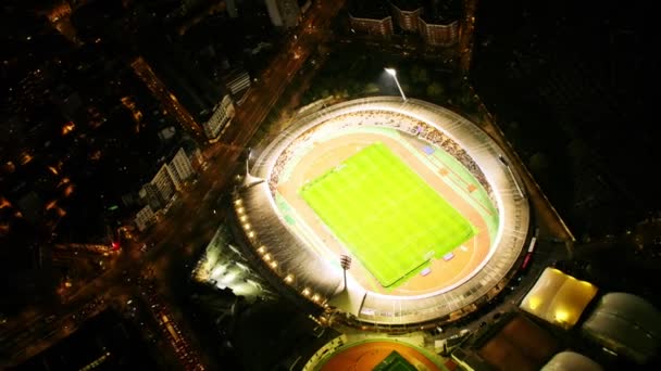 Letecký Pohled Sportovní Stadion Stade Sebastien Charlety Noci — Stock video