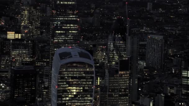 London February 2017 Panoramic Aerial View London Cityscape Early Hours — Stock Video
