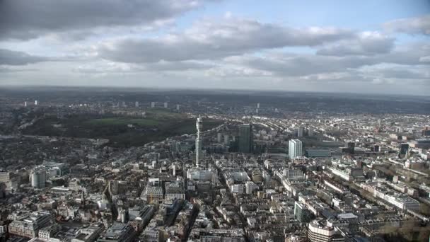 ロンドン 2017 広角も以前ポスト オフィス タワー ロンドン テレコム タワーとして知られていた タワーの空撮 — ストック動画