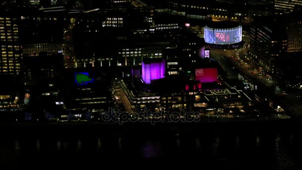 Fevereiro Londres 2017 Vista Aérea Noturna Cinema Bfi Imax Royal — Vídeo de Stock