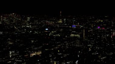 Londra Şubat 2017-4k hava panoramik Londra cityscape geceleri