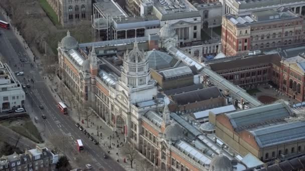 Londra Nın Tarihi Victoria Albert Müzesi Yukarıda Havadan Görünümü — Stok video