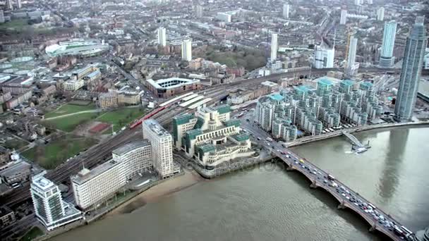 Vista Aérea Sobre Distrito Vauxhall Londres Edificio Que También Conoce — Vídeo de stock