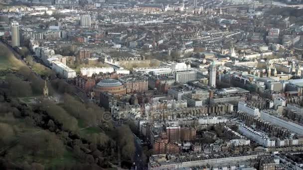 Vista Aérea Londres Lugar Concierto Royal Albert Hall Sus Alrededores — Vídeos de Stock