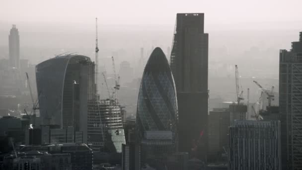 Londres Febrero 2017 Vista Aérea Paisaje Urbano Londres Con Algunos — Vídeos de Stock