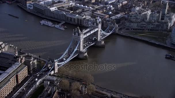 Aerial View London Cityscape Some City Most Famous Landmarks — стоковое видео