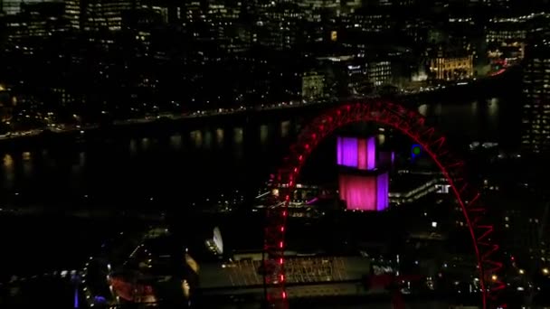 Londen Februari 2017 Luchtfoto Van London Eye Een Populaire Toeristische — Stockvideo