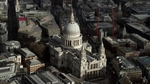 Letecké Letu Nad Paul Cathedral Londýna Turisty Zobrazení Plošiny Nad — Stock video