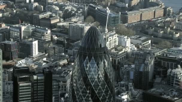 Fevereiro Londres 2017 Vista Aérea Famoso Edifício Gherkin Londres Distrito — Vídeo de Stock