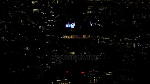 London February 2017 Night Aerial View Tower Which Also Previously — Stock Video
