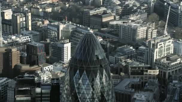 Fevereiro Londres 2017 Vista Aérea Famoso Edifício Gherkin Londres Distrito — Vídeo de Stock