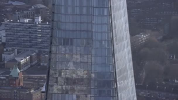 Febrero Londres 2017 Vista Aérea Los Emblemáticos Rascacielos Del Distrito — Vídeos de Stock