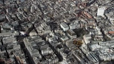 Londra Şubat 2017-4k binalar ve merkezi Londra yollar yukarıda hava uçuş