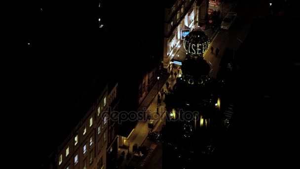 Gece Londra Şubat 2017 Trafik Yaya Londra Nın Tiyatro Bölgesinde — Stok video