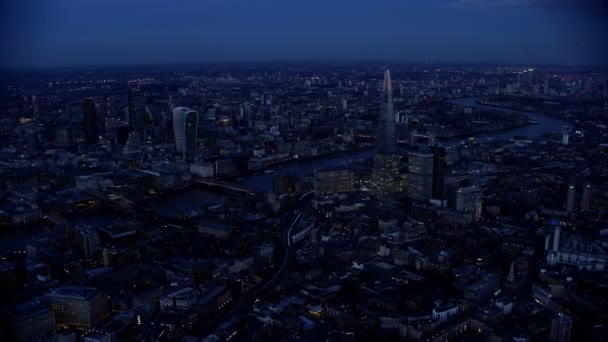 London Február 2017 Légi Panorámás Londoni Városkép Korai Órákban Reggel — Stock videók