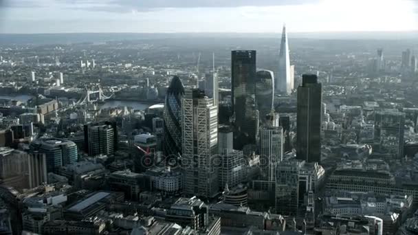 Londýn Února 2017 Letecký Pohled Londýnské Panoráma Některými Nejslavnějších Mrakodrapů — Stock video
