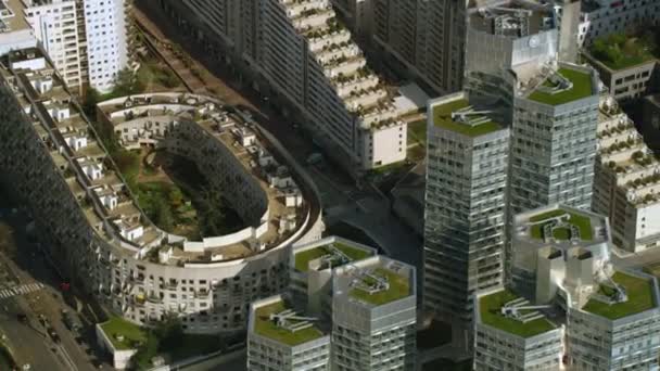 Hava Manzara Apartman Blokları Paris Merkezinde Ticari Binalar — Stok video
