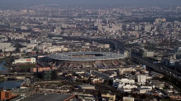 Flygfoto Över Idrottsarenan Stade France Nära Paris — Stockvideo