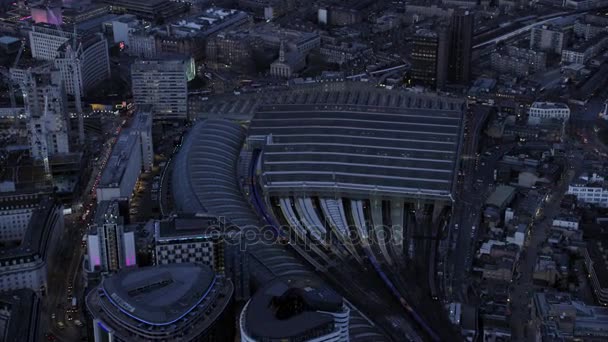 Veduta Aerea Della Stazione Ferroviaria Londra Waterloo Della Zona Circostante — Video Stock