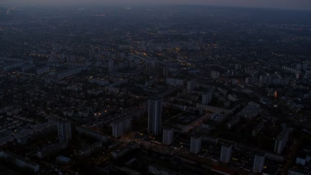 Paris Cityscape Gündoğumu Havadan Görünümü — Stok video