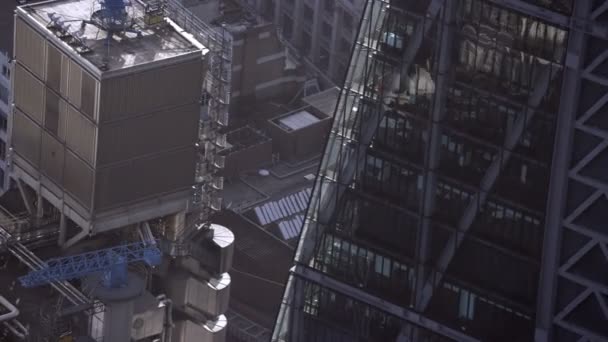 London Februari 2017 Flygfoto Över Ikoniska Skyskrapor Londons Finansdistrikt Inklusive — Stockvideo