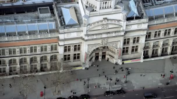 Luchtfoto Hierboven Historische Londense Victoria Albert Museum — Stockvideo