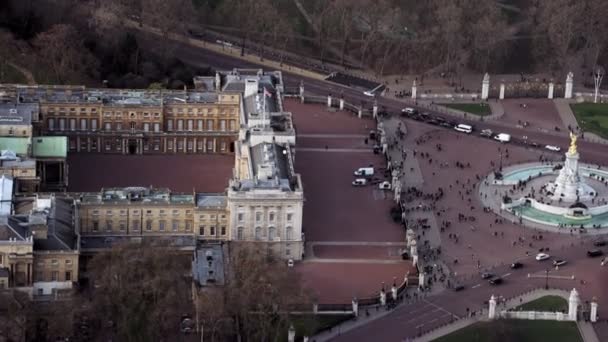 Londen Februari 2017 Luchtfoto Van Koninklijke Residentie Buckingham Palace Londen — Stockvideo