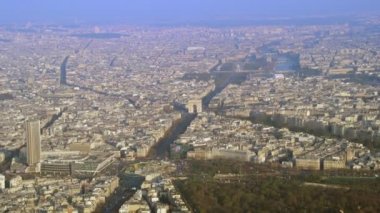 Paris Şubat 2017-4k kurumsal ofis binaları La savunma, iş bölgesi şehrin havadan görünümü