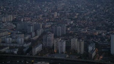 Paris cityscape gündoğumu, 4 k havadan görünümü