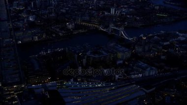 4 k hava manzara Londra Skyline Tower Bridge ile gece ve diğer yerler