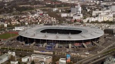 Stade de France spor stadyum Paris yakınlarındaki 4 k havadan görünümü
