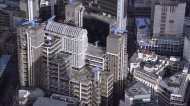 Londra Şubat 2017 - ikonik Londra sigorta Binası, Lloyds of London havadan görünümü
