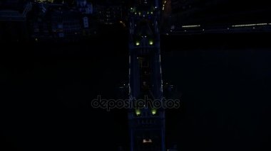 4 k hava manzara Londra Skyline Tower Bridge ile gece ve diğer yerler