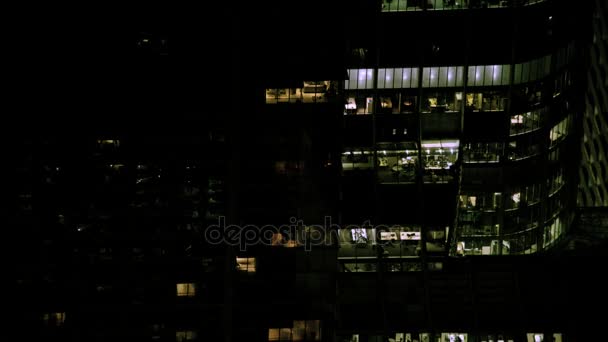 Vista Aérea Los Rascacielos Negocios Londres Oficinas Ciudad Iluminadas Por — Vídeo de stock