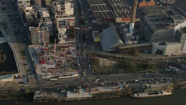 Gündüz Paris Bir Inşaat Alanında Havadan Görünümü — Stok video