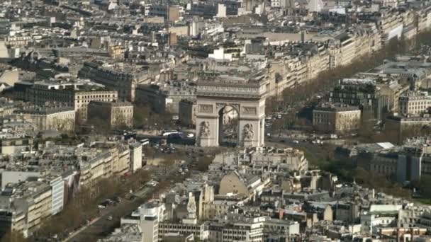 Luftaufnahme Des Triumphbogens Zentrum Von Paris — Stockvideo