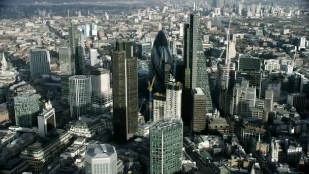 Londra Şubat 2017 Havadan Görünümü Londra Cityscape Bazı Kentin Ünlü — Stok video