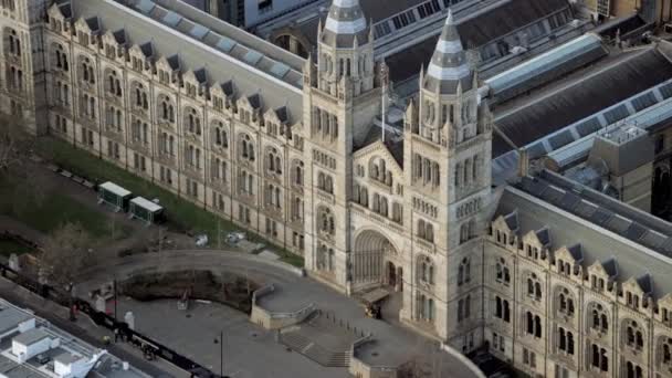 Vista Aérea Sobre Museo Historia Natural Londres Sus Alrededores — Vídeo de stock