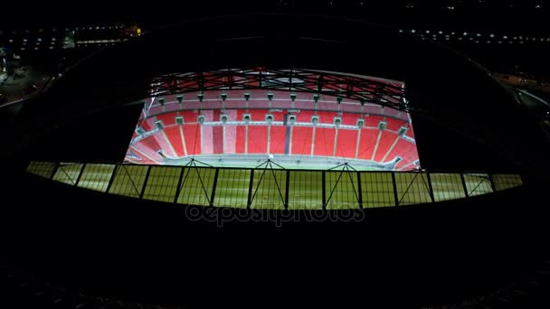 Fevereiro Londres 2017 Vista Aérea Sobrevoando Estádio Futebol Wembley Noite — Vídeo de Stock