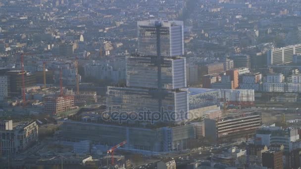 Luchtfoto Uitzicht Skyline Van Parijs Dayime — Stockvideo