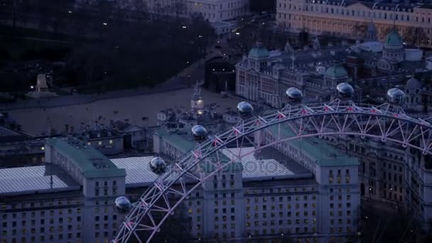 London Februari 2017 Flygfoto Över Passagerare Kapslar London Eye Ett — Stockvideo