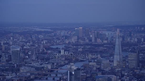 Londen Februari 2017 Panoramisch Luchtfoto Londen Stadsgezicht Vroege Uurtjes Van — Stockvideo