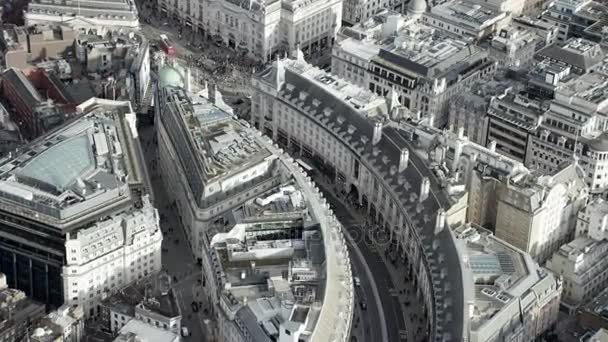 2017年2月 在伦敦市中心的建筑物 道路和行人上空鸟瞰 英格兰 — 图库视频影像