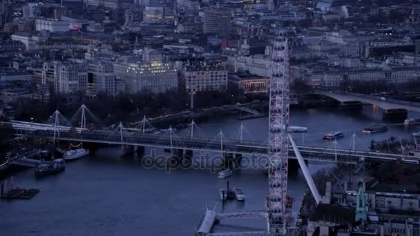 Londen Februari 2017 Luchtfoto Van London Eye Een Populaire Toeristische — Stockvideo