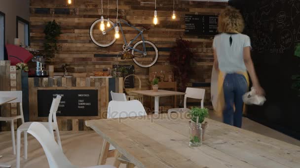 Time Lapse Del Personale Dei Clienti Città Occupato Caffetteria — Video Stock