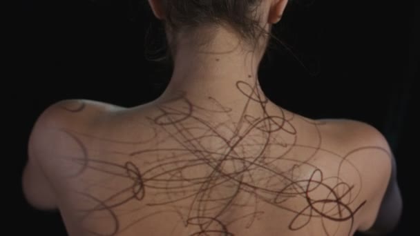 Grafik Animasyon Çıplak Kadın Modeli Geri Öngörülen — Stok video