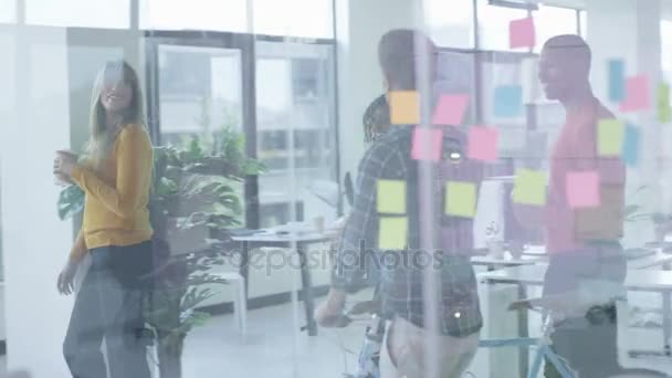 Casual Business Team Modernem Büro Arbeit Und Brainstorming — Stockvideo