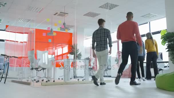 Modern Ofiste Casual Ekibi Çalışma Beyin Fırtınası — Stok video