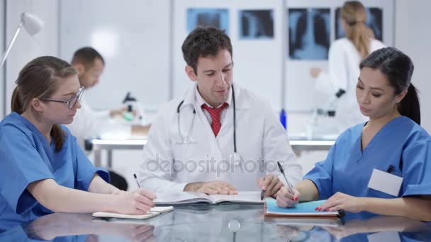 Medical Team Meeting Colleagues Working Background — Stock Video