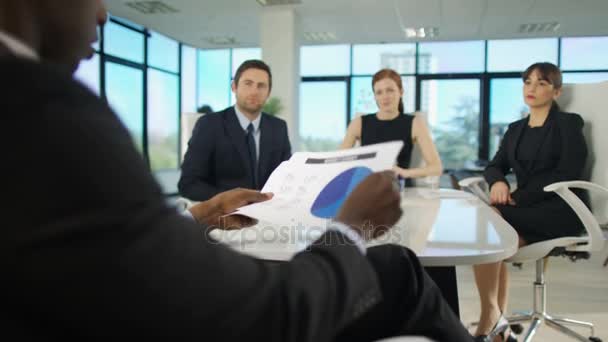 4k Attractive Corporate Business Team In Discussion In Boardroom Meeting